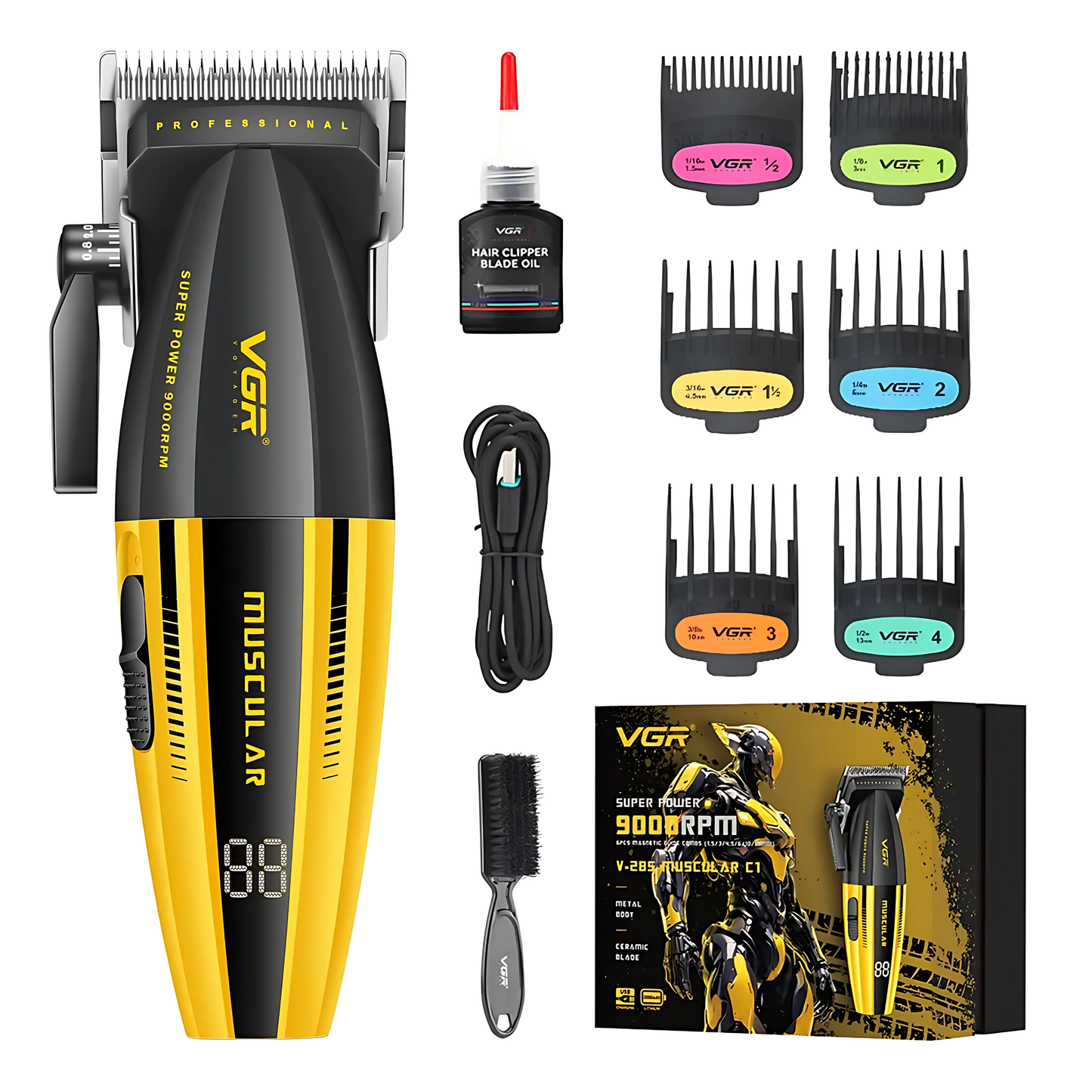 Cortadora De Pelo Vgr 285 Profesional 9000rpm Con Pantalla