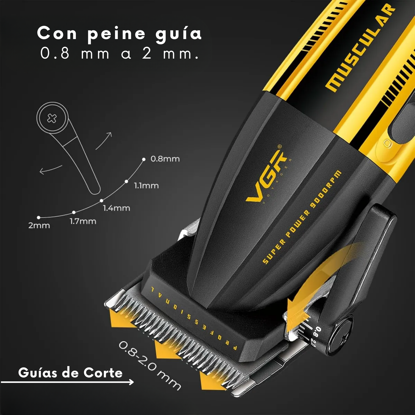 Cortadora De Pelo Vgr 285 Profesional 9000rpm Con Pantalla